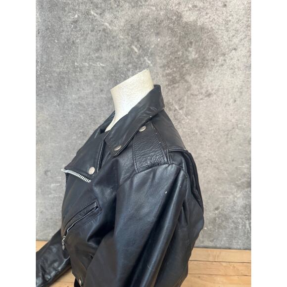 Vintage Italian Leather Motorcycle Jacket  Ladies Size Medium - Picture 6 of 8
